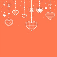Vector hanging hearts cute colorful pink background