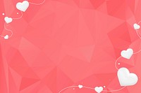 Vector heart string border pink prism pattern background