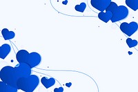 Abstract blue hearts border design space