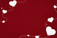 Abstract white heart crimson background design space
