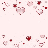 Vector lovely red border decorated with hearts