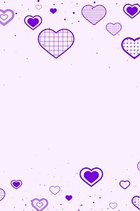 Vector purple border decorated with hearts