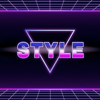 Style retro style word on futuristic background