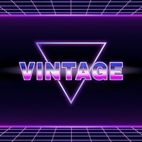 Vibrant vintage word on futuristic background