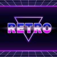 Retro word on futuristic background