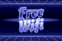 Neon blue free wifi grid text typography