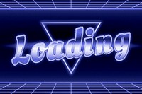 Loading word typography neon grid 