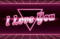 I love you typography neon grid 