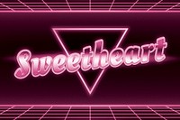 Futuristic neon sweetheart grid word typography