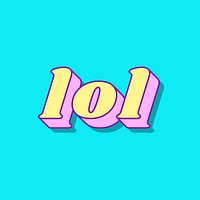 Lol word retro typography vector