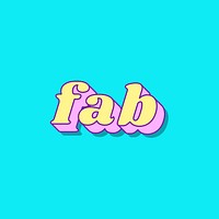 Fab word retro typography vector