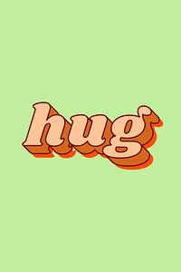 Hug lettering retro pastel shadow font