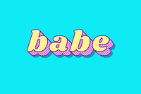 Babe retro 3D shadow bold typography illustration