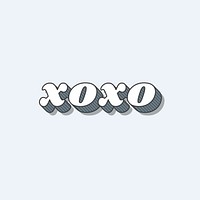 XOXO retro bold love theme font style illustration