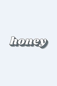 Honey retro bold love theme font style illustration