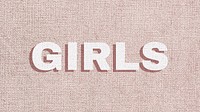 Girls shadow font word typography 