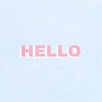 Hello greeting word typography pink