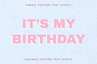 Pink editable fabric vector text effect template