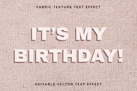 Beige editable vector fabric text effect template