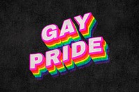 GAY PRIDE rainbow word typography on black background