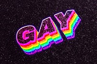 Gay rainbow 3d glitch typography 