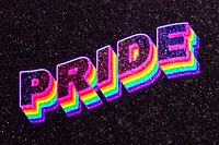 Pride word rainbow 3d typography 