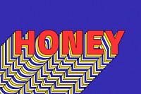 HONEY layered typography retro style