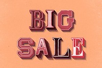 Big sale word 3d typography