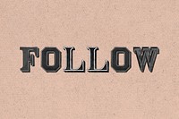 Follow word clipart vintage typography