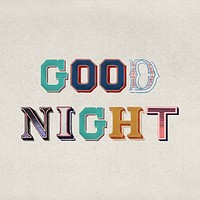 Good night 3d vintage typography