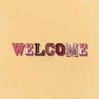 Retro text welcome word design