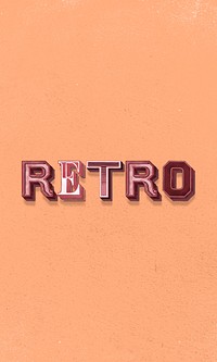 Retro text vintage 3d graphic