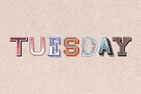 Tuesday vintage 3d word design