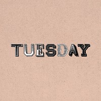 3D word tuesday vintage typography