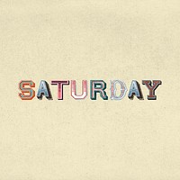 Saturday word 3d vintage typography