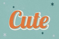 Cute retro word typography on green background