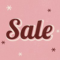 Sale retro word typography on a pink background