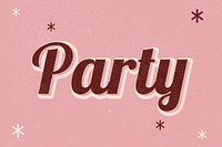 Party retro word typography on pink background