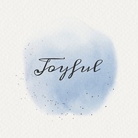 Joyful calligraphy on pastel blue