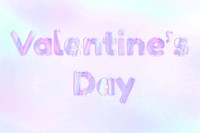 Holographic Valentine's day text pastel shiny typography