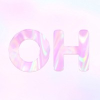 Holographic text oh pastel shiny typography