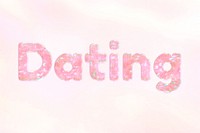 Shiny dating pink gradient holographic pastel font