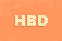 HBD candy stripe text vector typography