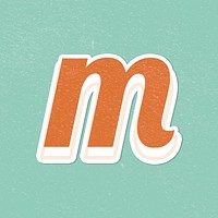 M letter vintage font lettering alphabet sticker