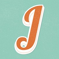 Letter J vintge handwriting font lettering sticker