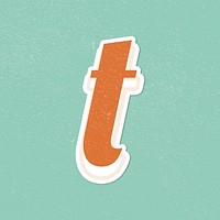 Retro letter T bold typography lettering sticker