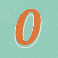 Retro number 0 bold lettering typography font