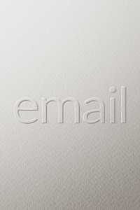 Email embossed text white paper background