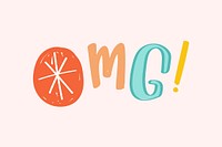 OMG! doodle typography vector for kids