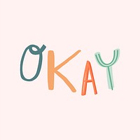 Okay doodle word colorful typography